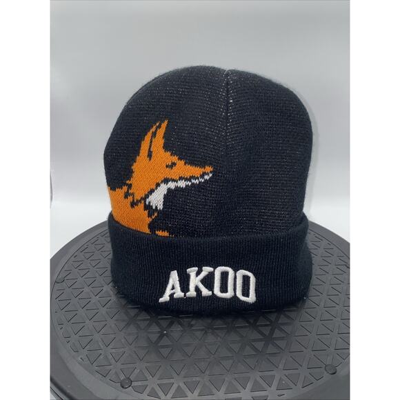 AKOO Fox Beanie Black Street Wear One Size - Picture 1 of 9